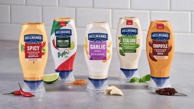 A range of Hellmann’s flavoured mayo products from Unilever’s Foods portfolio.