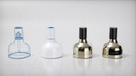 Digital twins of new Nexxus bottles, created using AI tools that help R&D and packaging teams save costs and reduce development time