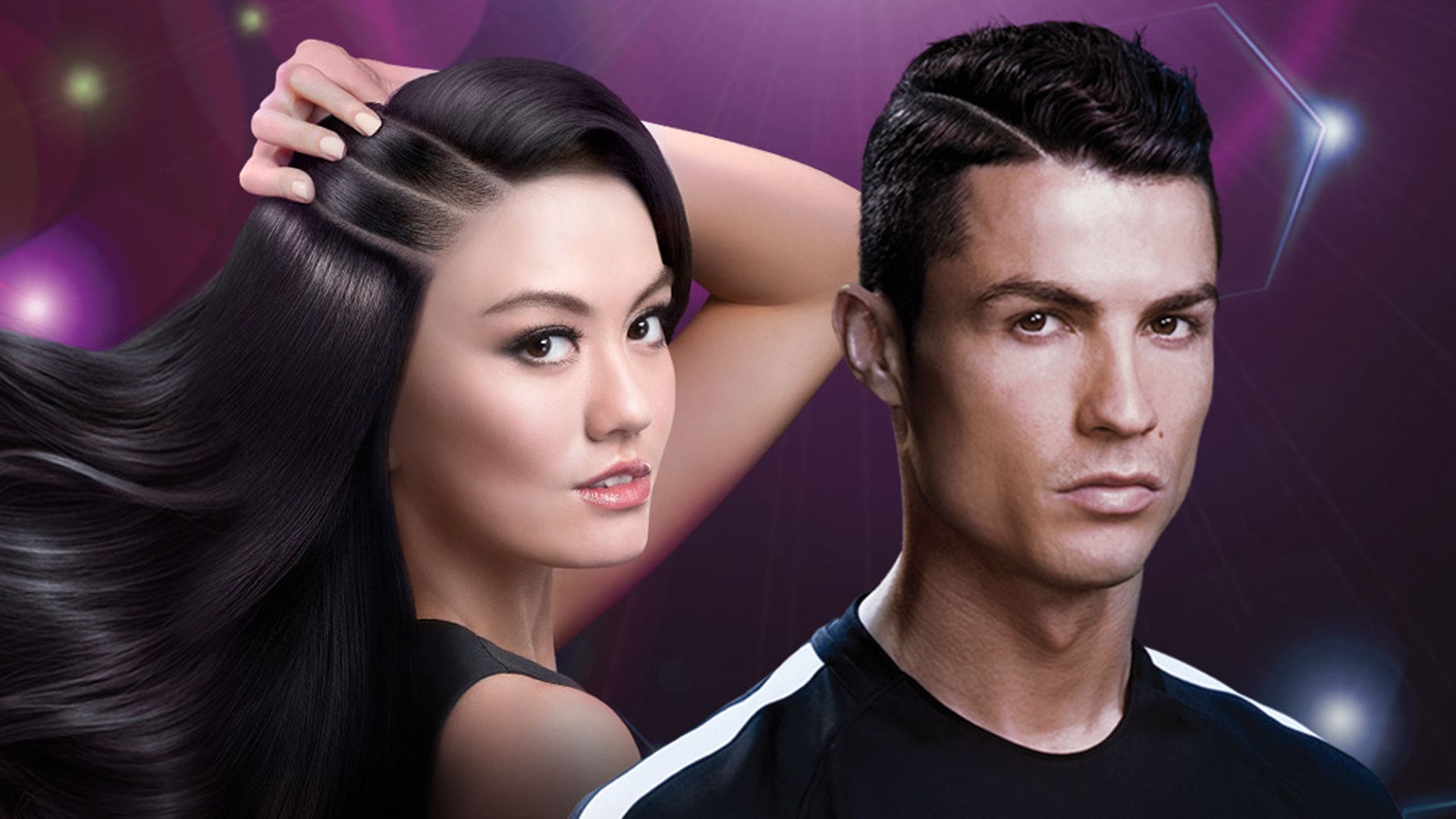 A man and a woman flaunting their hair for an anti dandruff shampoo.