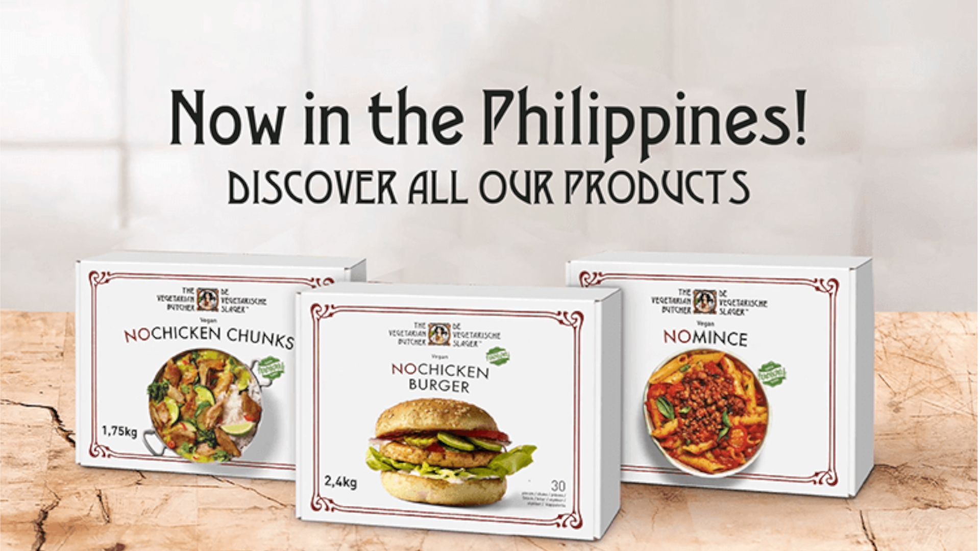 An image that features the three TVB prodcuts and text says, "Now in the Philippines" and "Discover all our products"
