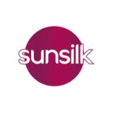 A pink circle with a white Sunsilk in the middle. The word Sunsilk is in white and looks visible against the pink background 