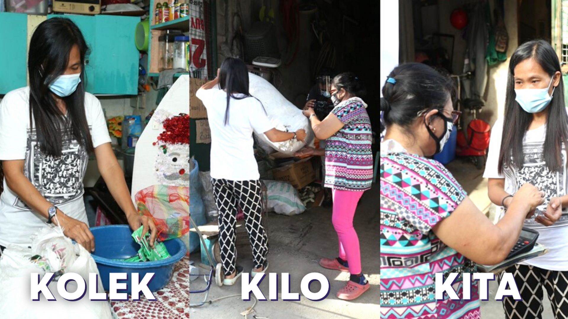 Woman collects and brings her flexible plastic waste to nearby Walastik Collection Hub.