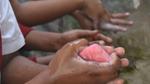 Children washing hands